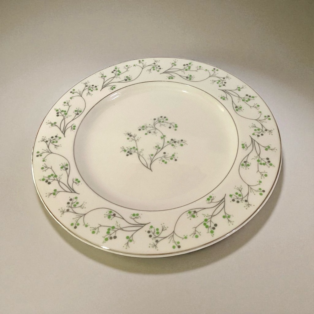 Vintage Haviland Greenbrier New York Porcelain Dinner Plate w/ Platinum Rim